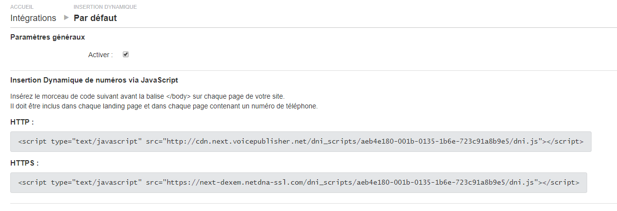 Activez l'insertion dynamique sur votre site Web