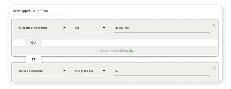 Segment d'appelants dans Matomo